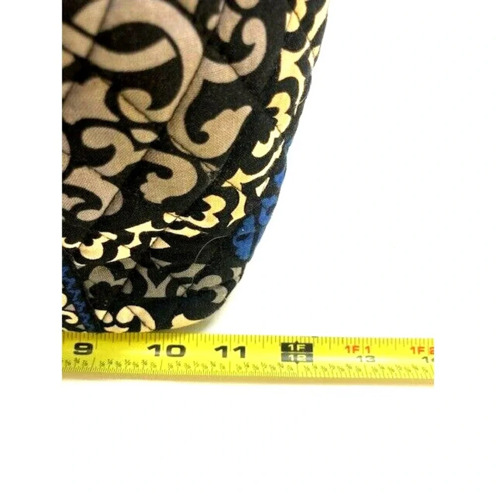 Vera Bradley Purse Canterbury Cobalt Pattern Blue Black White Double Strap‎